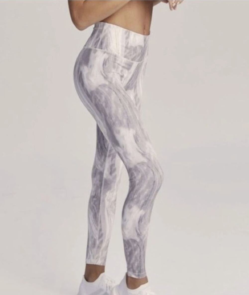 Varley High Rise Century Canvas Marble Leggings SZ Medium